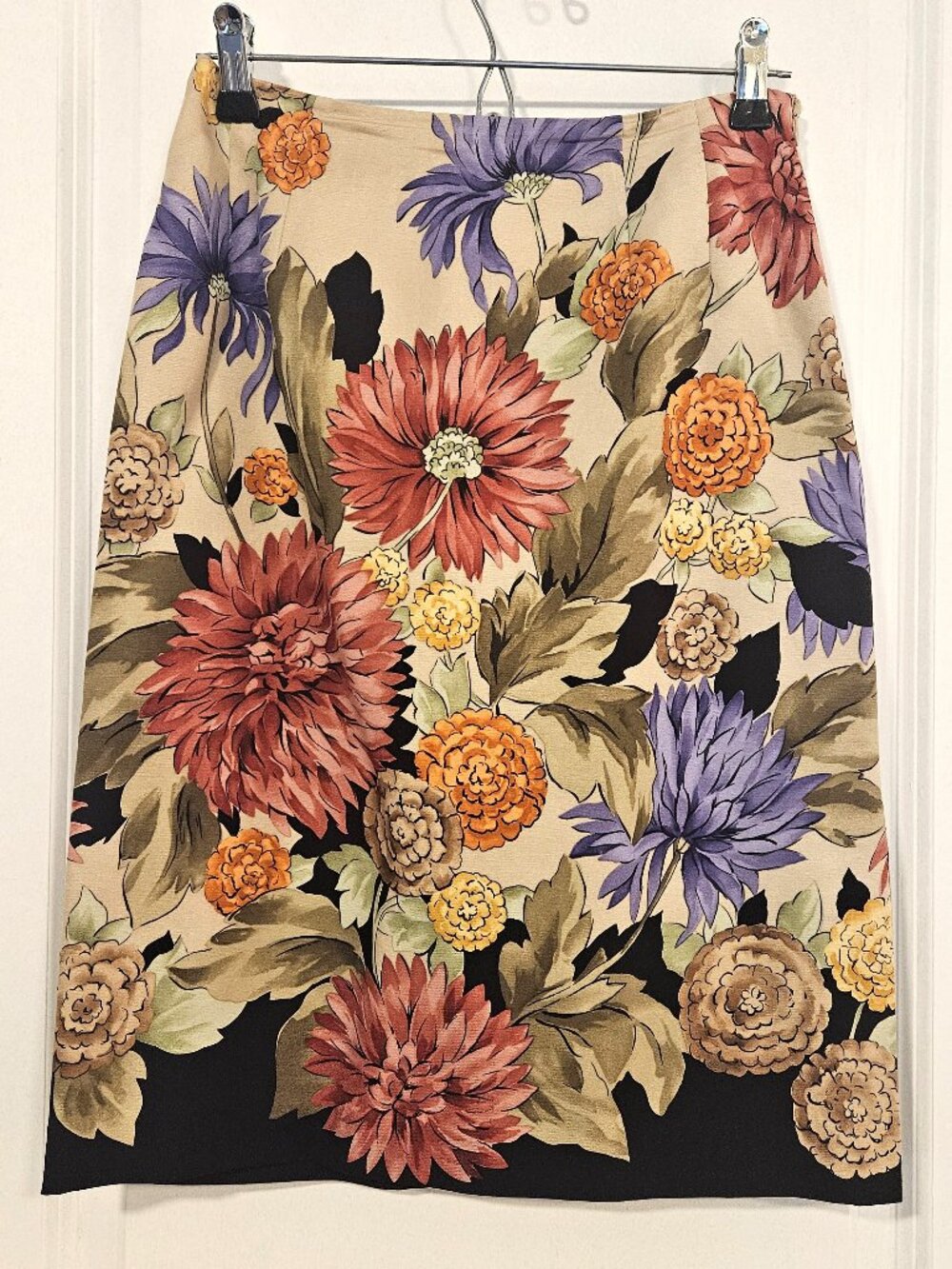 Talbots Silk Wool Floral Pencil Skirt Size 4 Lined